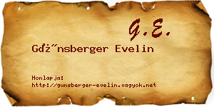 Günsberger Evelin névjegykártya